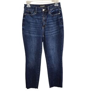 Judy Blue Boyfriend Jeans Raw Hem Dark Wash‎ Denim Size 5/27 Cropped Classic